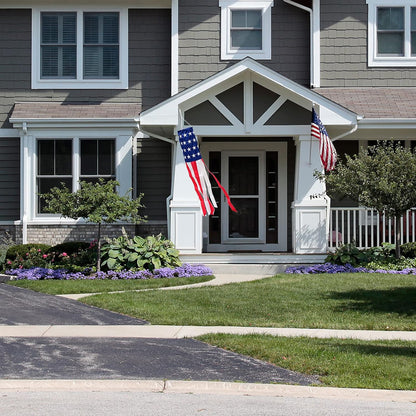 American Flag Windsocks, 4th of July Patriotic Decorations, Embroidered Stars - Fade Resistant