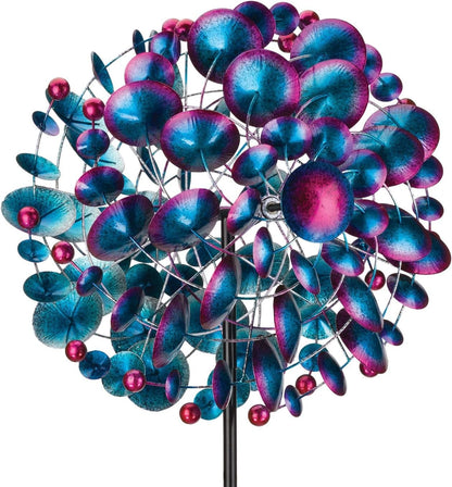 Regal Art & Gift Globe Wind Spinner – Metal Yard Decorations Outdoor | Kinetic Garden Spinner for