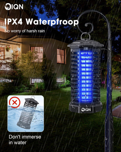 Bug Zapper Outdoor, Plug in Electric Mosquito Fly Zapper w/ 15W Light & 4200V Grid & on/Off Switch