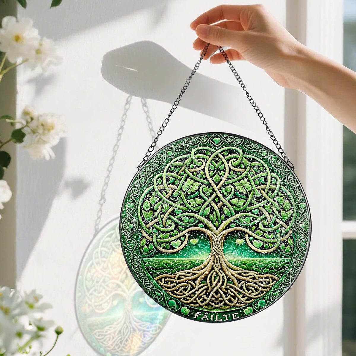 Stained Glass Window Hanging, Pauyadu Tree of Life Sun Catchers, Stained Glass Suncatcher, Tree of