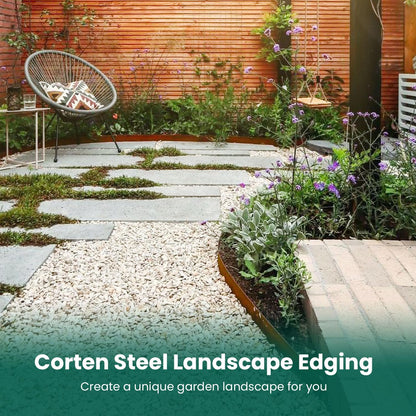 Corten Steel Landscape Edging Metal Garden Edging 40 Inch Strips Landscaping Steel 10 Inch Depth