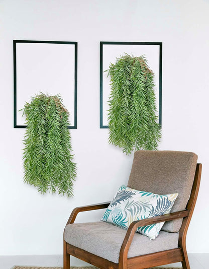 3 Fake Hanging Plants of Bamboo Stems with Roots, Faux Hanging Greenery Plastic Plants for Party