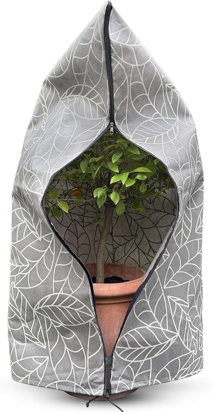 Plant Covers Freeze Protection 32"x47" in 4 Pack | Brown Winter Frost Blankets for Outdoor Plants |
