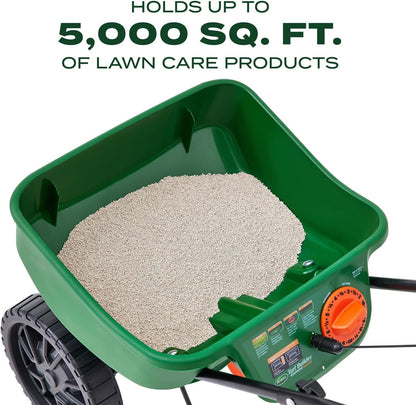 Scotts Turf Builder EdgeGuard Mini Broadcast Spreader for Seed, Weed and Feed, Fertilizer, Salt