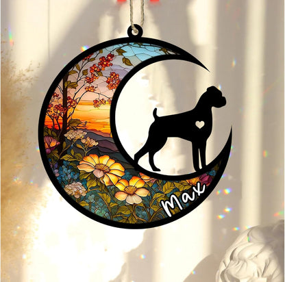 Personalized Dog Memorial, Custom Name Boxer Dog Christmas Ornament with Name, Custom Breeds, Pet