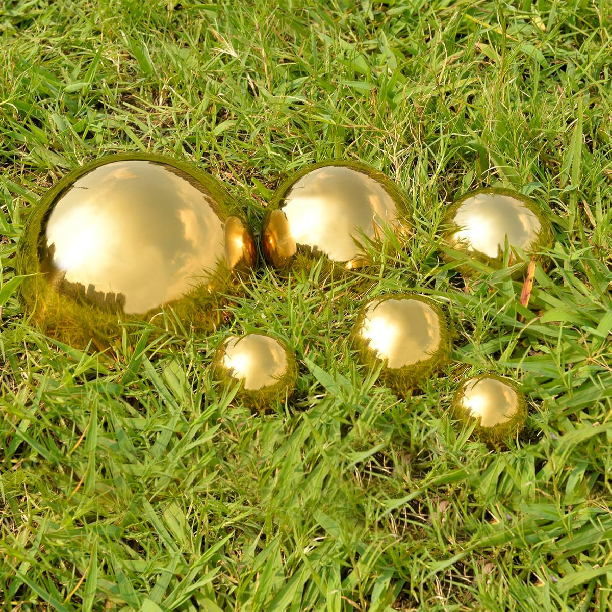 Nerien Gazing Ball, Stainless Steel Garden Mirror Globe, Polished Ornament Sphere, Hollow Floating