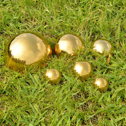 Nerien Gazing Ball, Stainless Steel Garden Mirror Globe, Polished Ornament Sphere, Hollow Floating