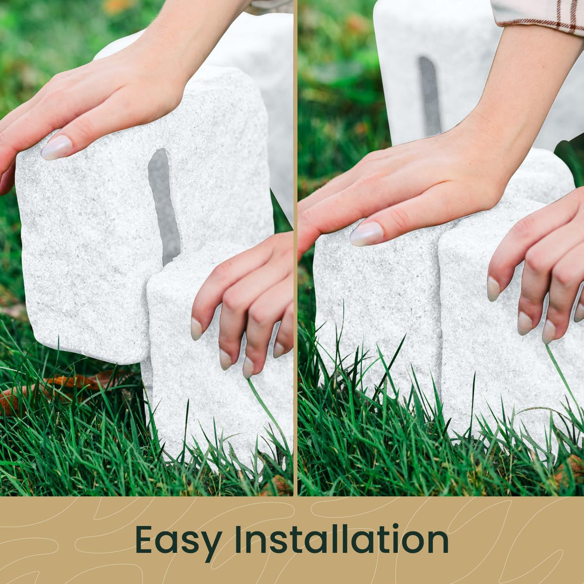 Beuta Landscape Edging | Garden Edging Border | Faux Stone Blocks for Lawn Edging, Flower Beds &
