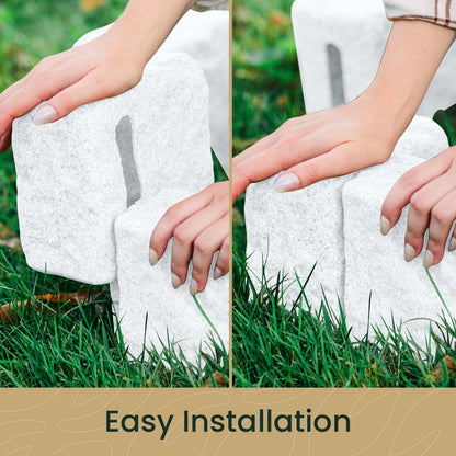 Beuta Landscape Edging | Garden Edging Border | Faux Stone Blocks for Lawn Edging, Flower Beds &