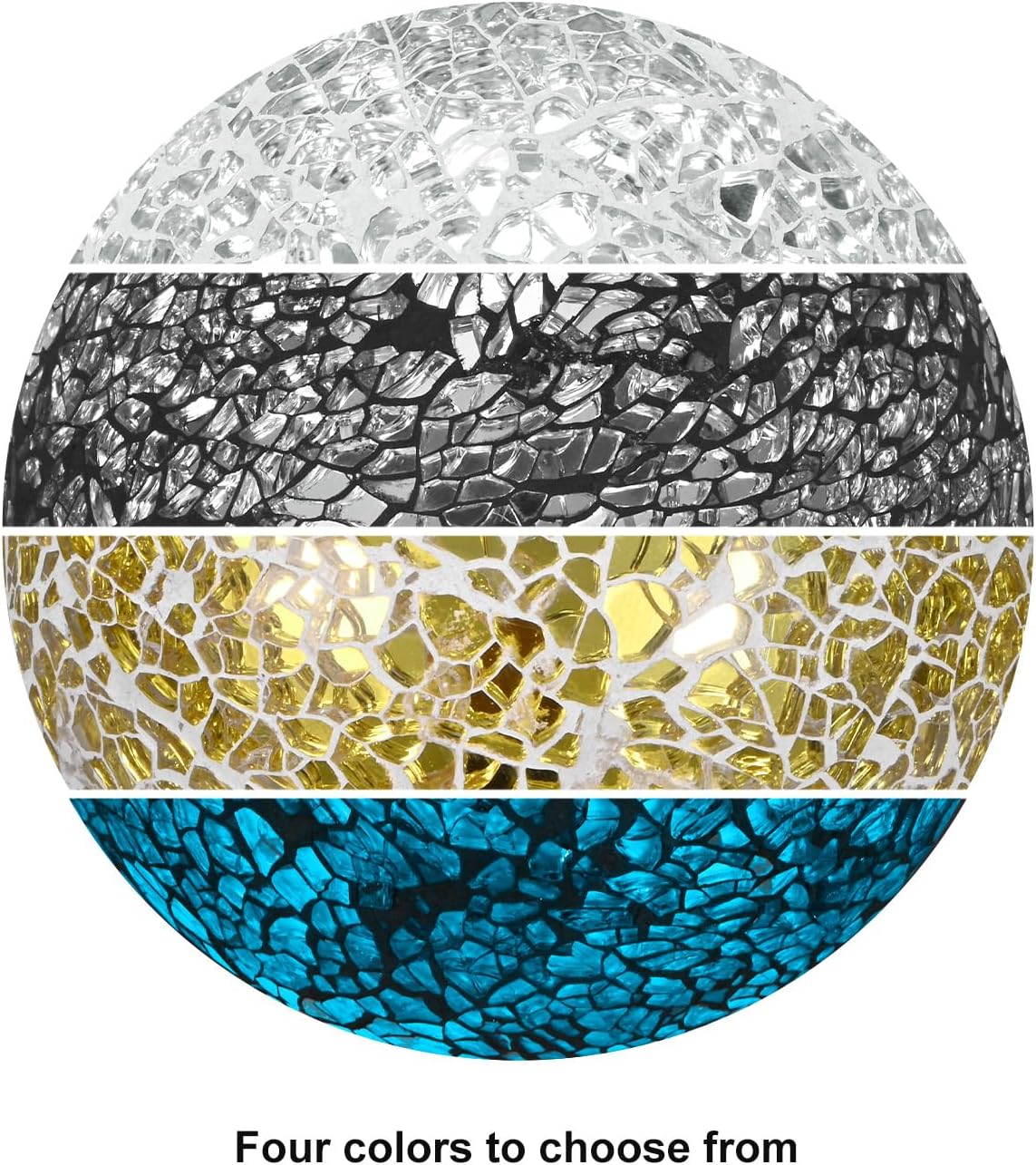 Decorative Ball for Bowls, 4 Inch Mosaic Glass Balls Decorative Glass Orbs for Home Decor/Dining