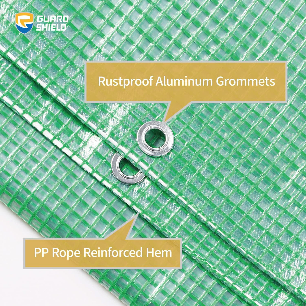 GUARD SHIELD Clear Green Tarp Heavy Duty 12x20 Feet Waterproof for Greenhouse Outdoor Garden Poly