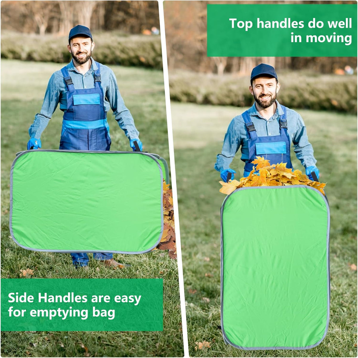 80 Gallon Leaf Collector Bag, Collapsible Trash Can Yard Waste Bag, Portable Pop Up Leaf Bags