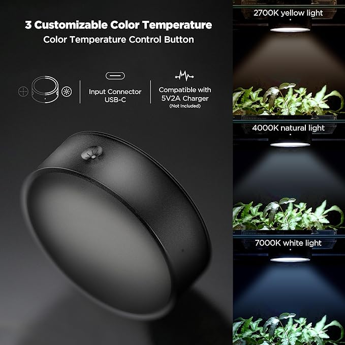 ONF Mist O Shelf Magnetic Light, Colorfull LED for Indoor Plant Growth-Promoting, Adaptable TypeC