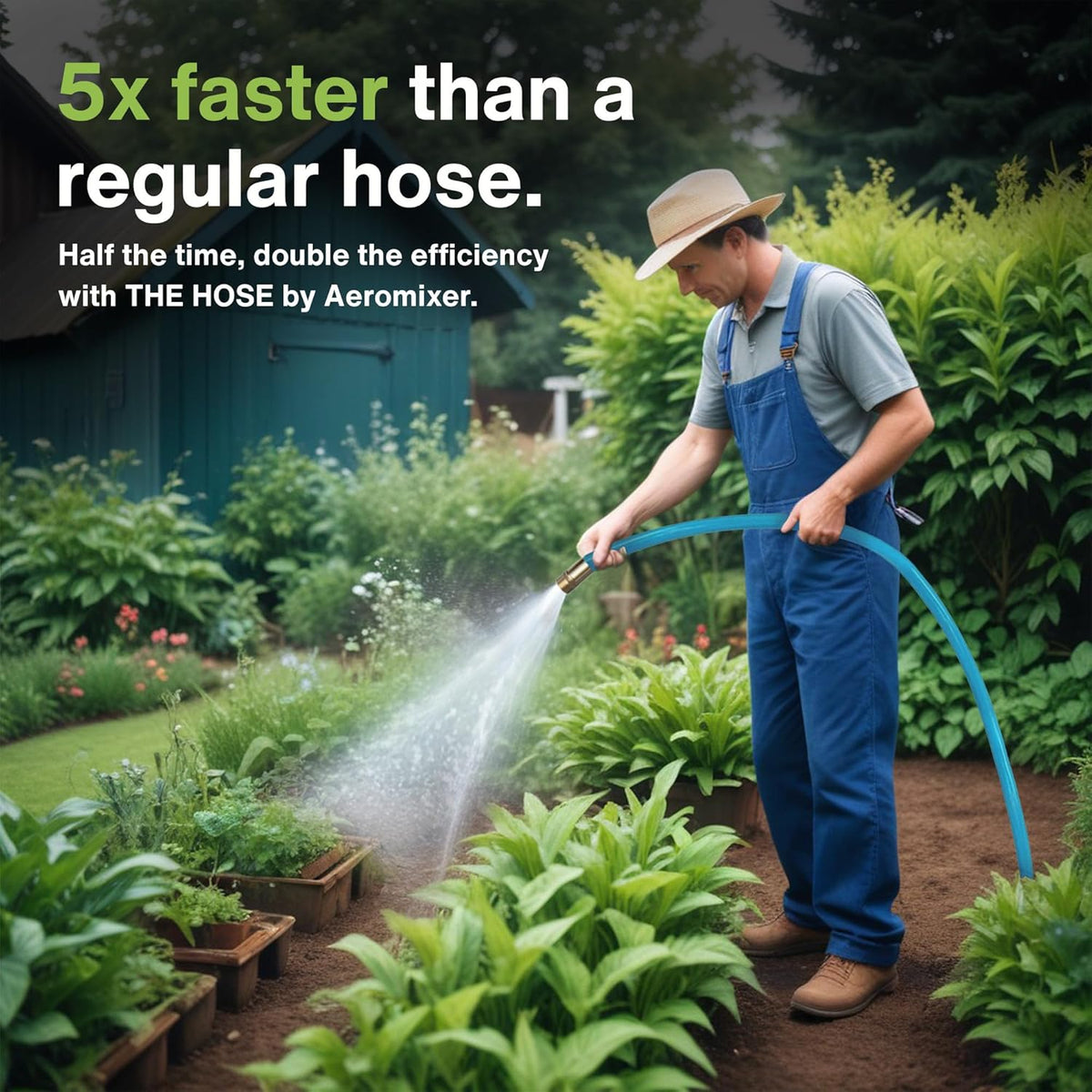 Aeromixer THE HOSE - 1 Inch Garden Hose 15 Ft, Kinkless Commercial Garden Hoses, Heavy Duty
