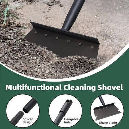 Garden Cleaning Shovel, Ice Scraper, 59 Inch Adjustable Handle Heavy Duty Garden Tool