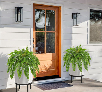 Hollyone Artificial Fern Plants in Pot 25.5" Artificial Boston Fern 31 Leaves for Outdoors & Indoor