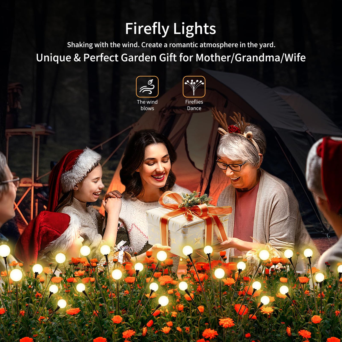 vignuto Solar Lights Outdoor Waterproof 4 Pack of 32 LEDs Garden Patio Firefly Decoration Unique