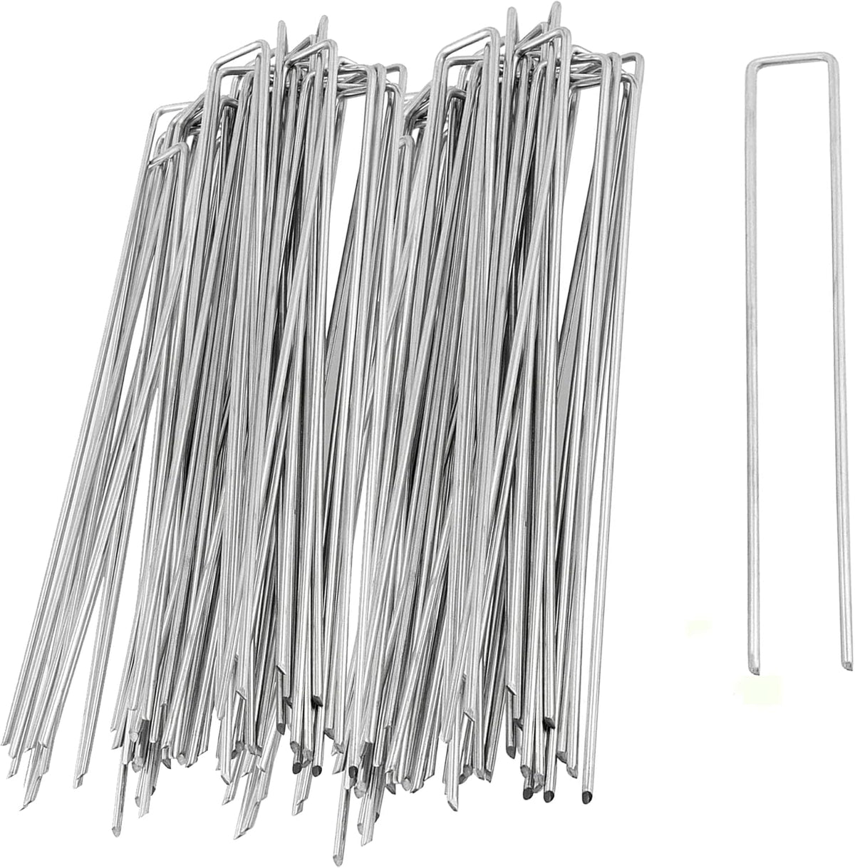 50 PCS 12 Inch 8 Gauge Garden Landscape Staples, Galvanized U-Shaped Landscape Pins, Garden