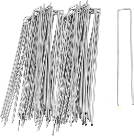 50 PCS 12 Inch 8 Gauge Garden Landscape Staples, Galvanized U-Shaped Landscape Pins, Garden