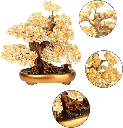 Natural Tree of Life (1,251 Gemone unt) Cryal Tree with Healing Properties - Bonsai Feng Shui Money