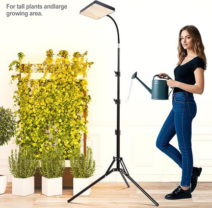 Grow Light with Stand and Timer, 25 Watt Power Home Plug Standing Tall Plant Light, Full Spectrum