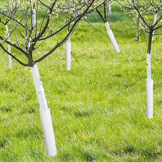 Menkxi 20 Pcs Corrugated Tree Guards Saplings Tree Trunk Protectors from Deer Tree Tubes Guard Tube