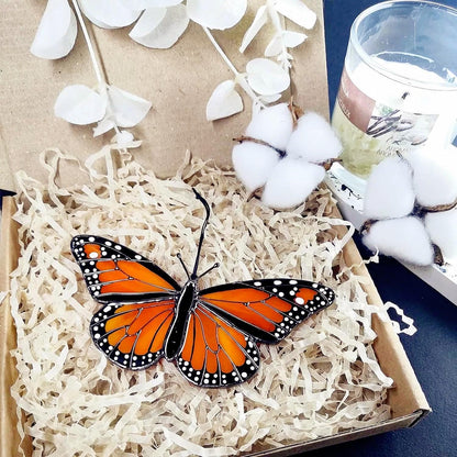 A-Blue 2024 New Handmade Stained Glass Butterfly Suncatcher, Sun Catcher Hanging for Car, Butterfly