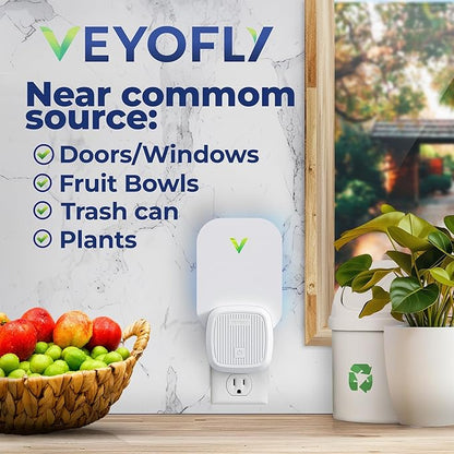VEYOFLY Fly Trap Indoor, Fruit Fly Traps for Indoors Flying Insect (2 Device + 6 Refills) Gnat