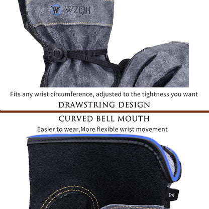 Leather Work Gloves for Men or Women. Medium Glove for Gardening, Tig/Mig Welding, Construction