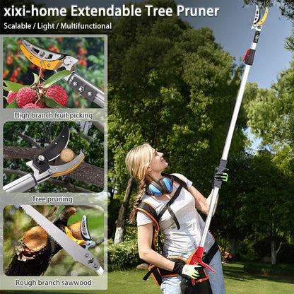 xixi-home Cut and Hold Pruners 4.2-7.2 Ft Long Reach Pole Saw Pruning Shears and Hold Bypass Pruner