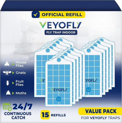 VEYOFLY Fruit Fly Traps for Indoors Refill, Gnat Traps for House Indoor, Fly Catcher, Fly Trap, Fly