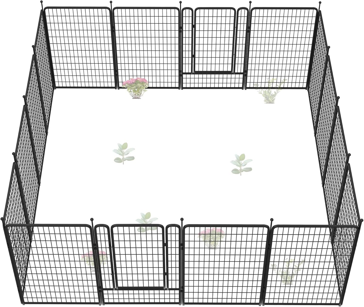 FXW Garden Fence Outdoor for The Yard – 50in(H) x 41.7ft(L) Heavy Duty Metal Animal Barrier for Dog