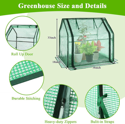 U'Artlines Portable Mini Greenhouse Small Green House with Waterproof Pad 36x18x33 Inch Plant Cover