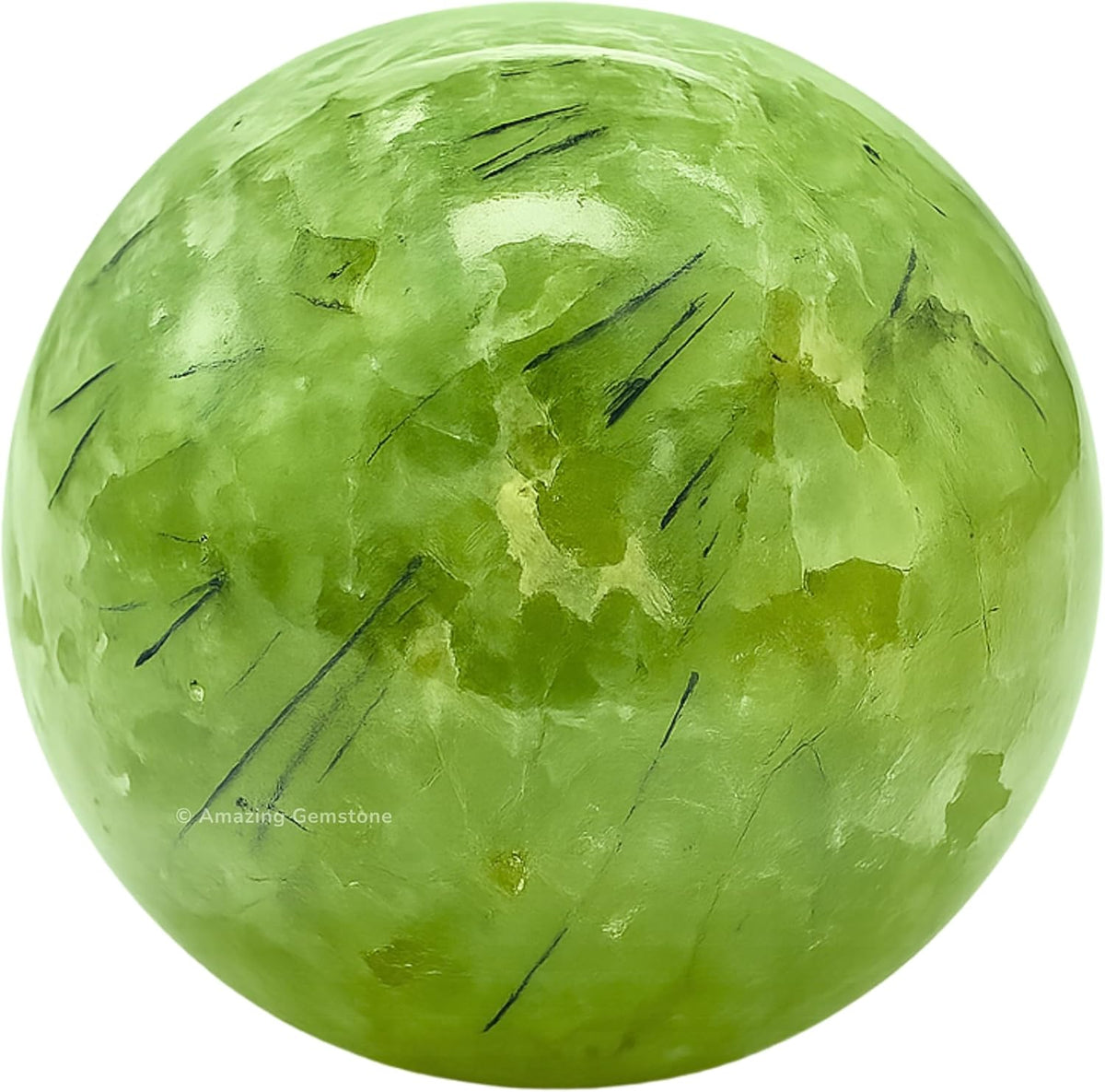 Amazing Gemstone Prehnite Crystal Ball with Stand - 2 Inches Crystal Sphere Meditation Balls for