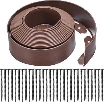 uxcell Landscape Edging, 1Pcs 33FT x 4" - No Dig Garden Edging Kit with 30 Stakes, Landscape Edging