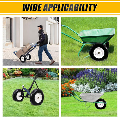 MZREXN 4.80/4.00-8" Flat Free Tire and Wheel, 16" Universal Solid Wheelbarrow Tires, with 5/8" &