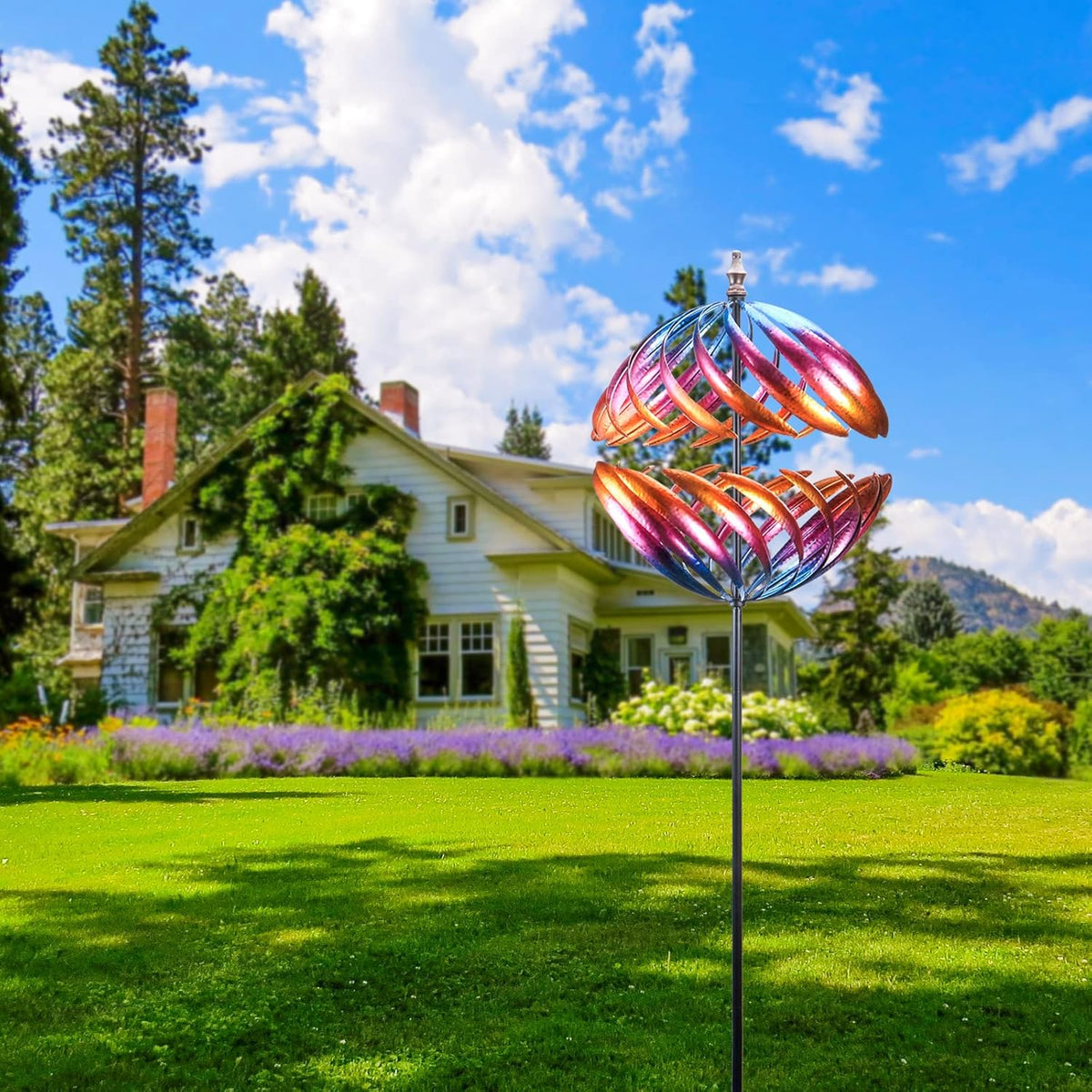 MUMTOP Wind Spinner 360 Degrees Double Steel Metal Wind Sculpture is Suitable for Decorating Your
