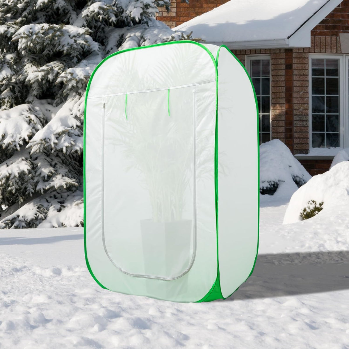 35 x 35 x 59 Inch Pop Up Winter Frost Plant Cover, Gardening Plants Freeze Protection Tent, Warm