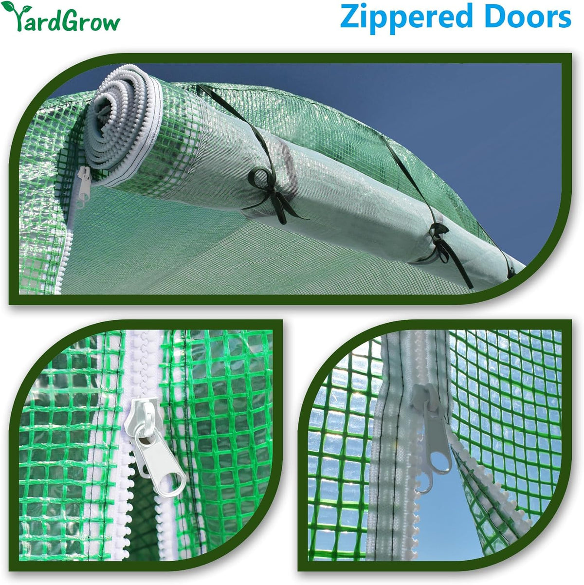 YardGrow Greenhouse Replacement Cover Larger Walk in Outdoor Plant Gardening Greenhouse, 2-Doors