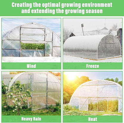 Legigo 10 X 30 Ft Clear Plastic Plant Covers Freeze Protection- 6 Mil Winter Greenhouse Plastic