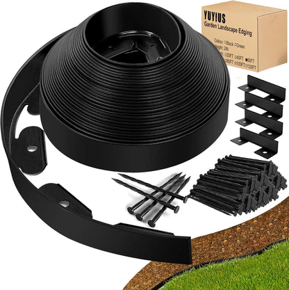 Landscape Edging - 2” x 60’ Garden Edging Border with 90 Stakes, 0.15" Thick No Dig Lawn Edging for