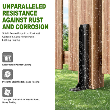 Fence Post Repair Kit，Heavy Duty Steel Fence Post Anchor Ground Spike ，Quick Fix Broken/Leaning