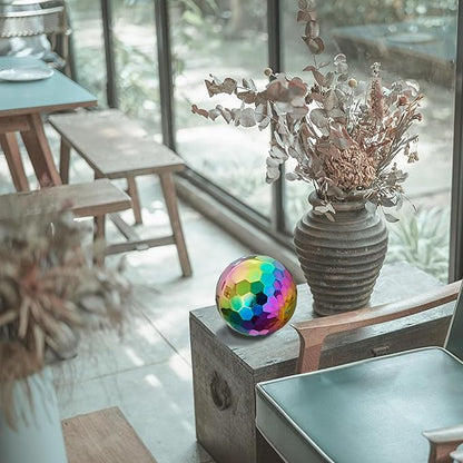 304 Stainless Steel Gazing Ball Sculptures Diamond Ball Decoration Mirror Hollow Decor Ball