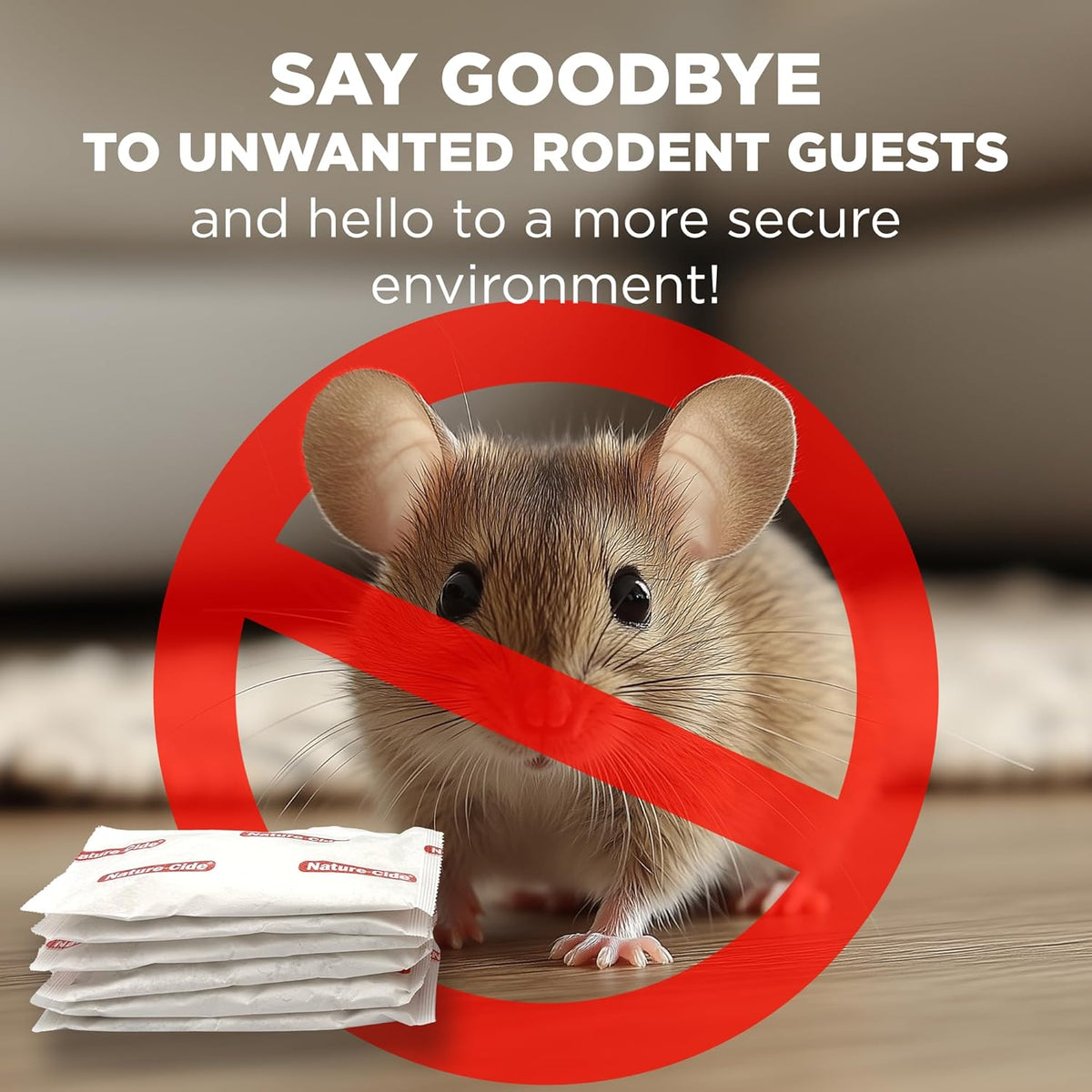 Nature-Cide Rat & Mouse Pouches - Plant-Based Formula for Indoor & Enclosed Spaces - Fresh Mint