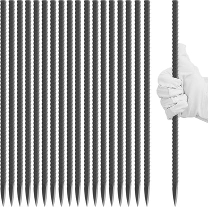 50 Pcs Ground Rebar Stakes 16 inch, Heavy Duty Landscape Timber Spikes 5/16'' Diameter Straight