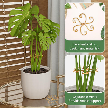 4PCS Iron Monstera Support, Uniquely Designed Plant Support Stakes for Indoor Plants, Stable Plant