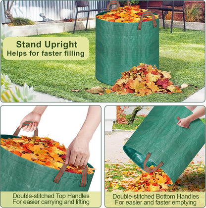 Remiawy Reusable Yard Waste Bags, 3 Packs 72 Gallons Lawn and Leaf Garden Bags with Reinforced