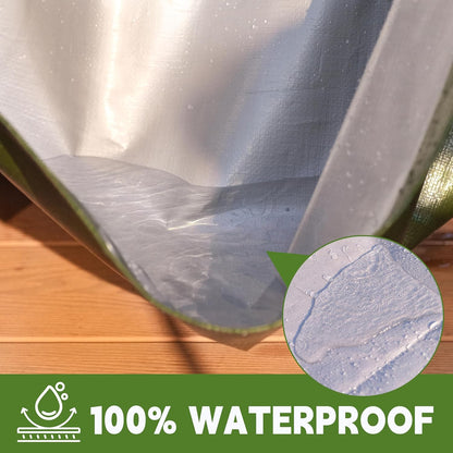 Green/Silver Heavy Duty Waterproof Tarp 5x7FT(2pack), 12mil Thick，Multifunctional tarp Whit