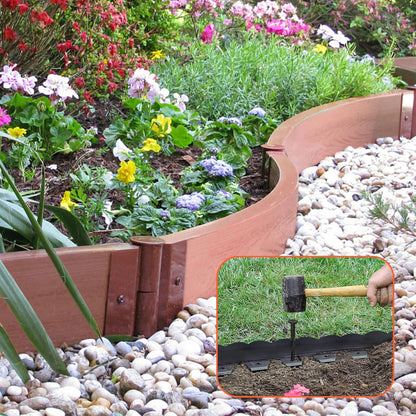 60 Count Plastic Landscape Edging Anchoring Stakes 8-Inch Garden Lawn Yard Landscaping Spikes for