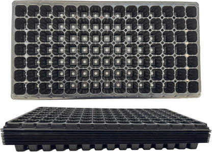 105 Cell Seedling Plastic Nursery Trays, 10 Pack, Thick Durable Germination Plug Trays, 1050 Cells